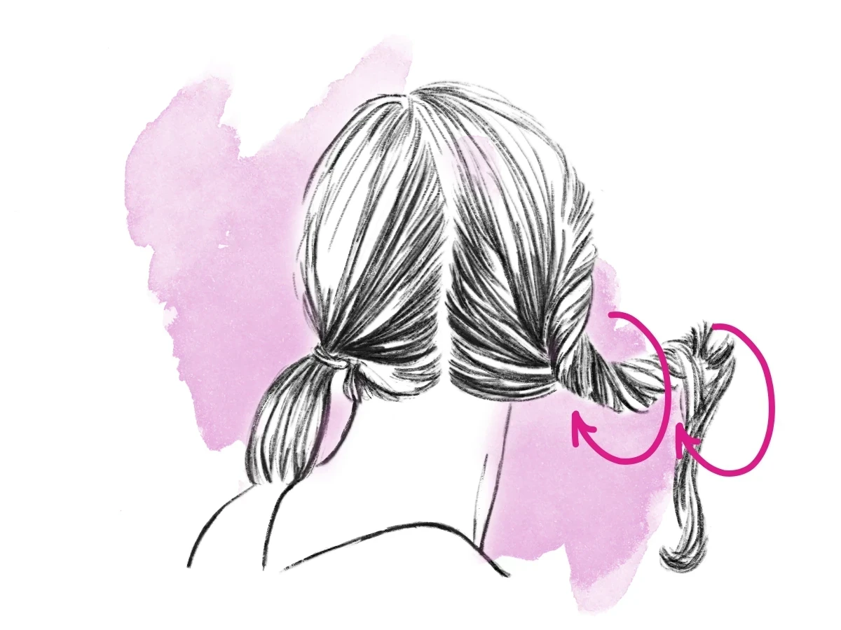  Festivalfrisur Doppelter Dutt Step 1 