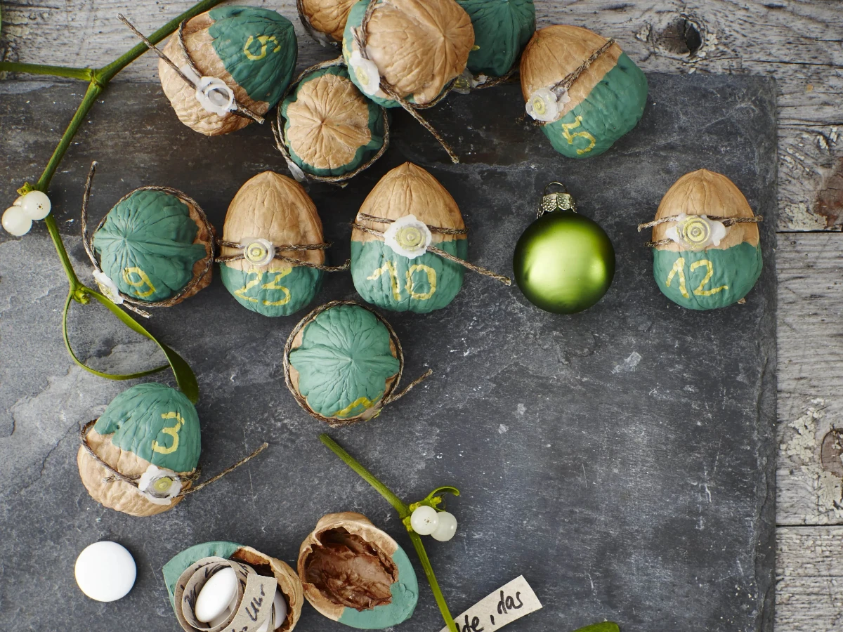 Adventkalender basteln mit Walnüssen 