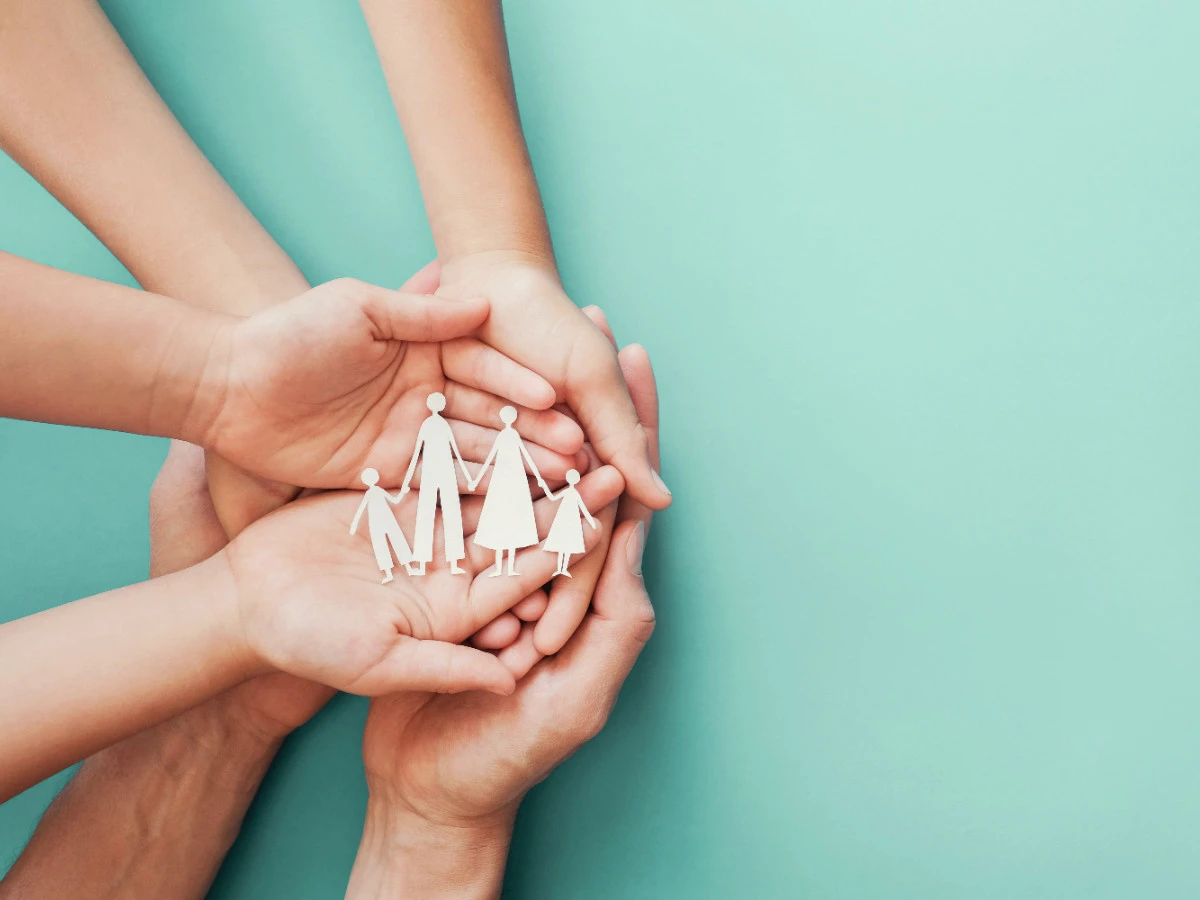  Mehrere Hände ineinander, Familie 